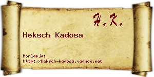 Heksch Kadosa névjegykártya